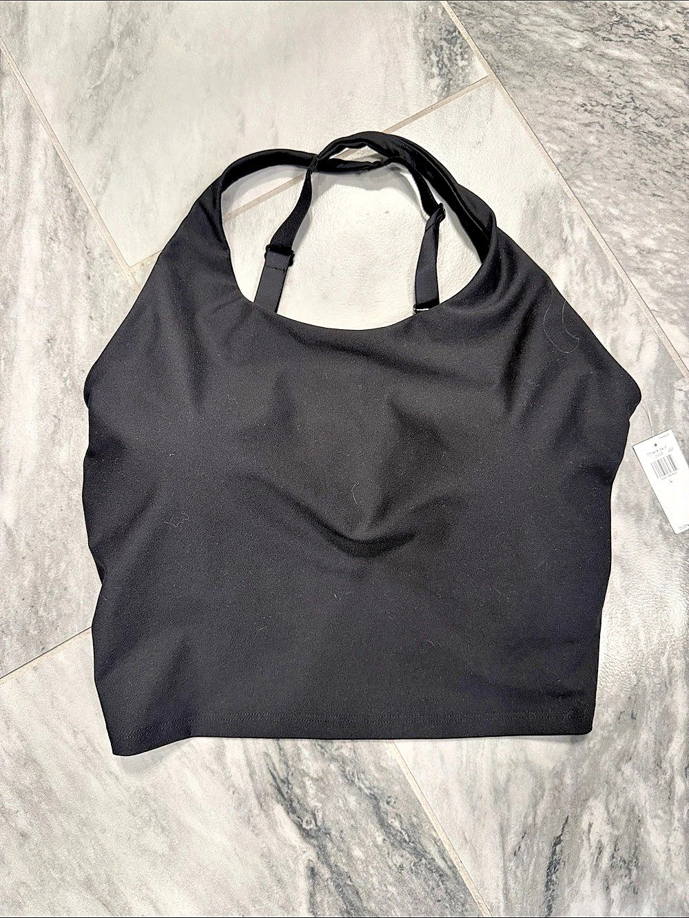 Old Navy Active Powersoft Light Support Crossover-Back Sports Bra Black Large